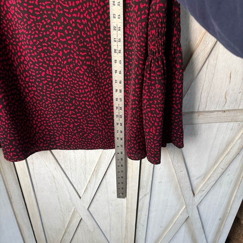 Michael Kors Black and Red Animal Print Blouse - Picture 5 of 6